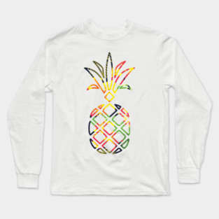 Tropical Pineapple Geometric Long Sleeve T-Shirt