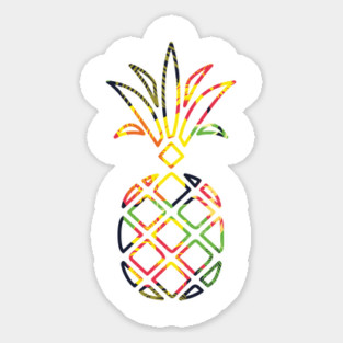 Tropical Pineapple Geometric Sticker