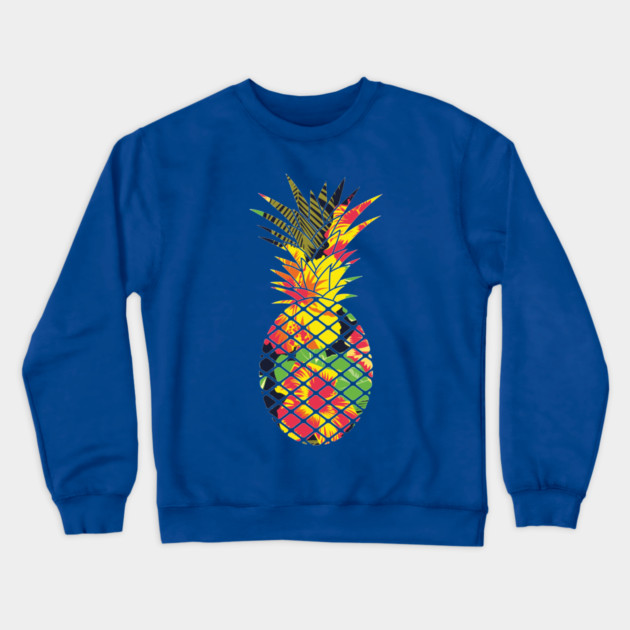 Tropical Pineapple Geometric Floral Crewneck Sweatshirt by logiamerch