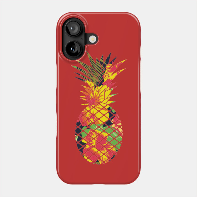 Tropical Pineapple Geometric Floral Phone Case by logiamerch