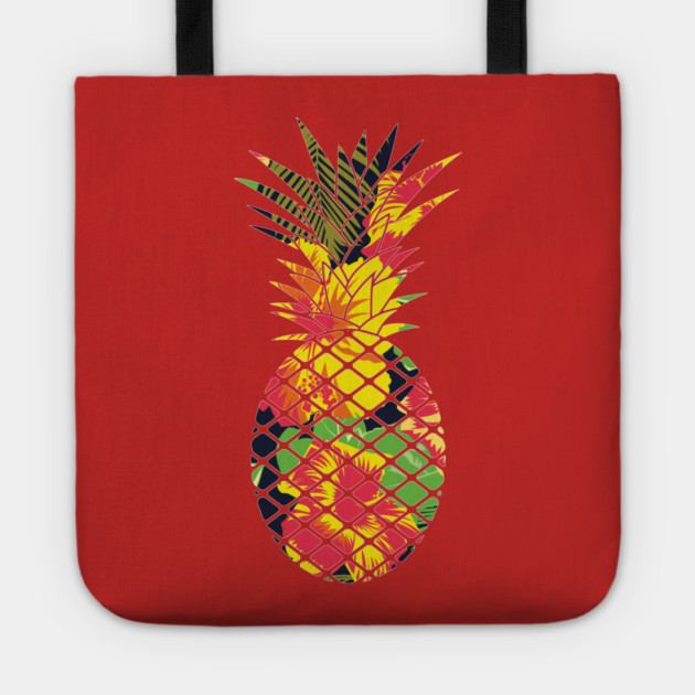 Tropical Pineapple Geometric Floral Tote by logiamerch