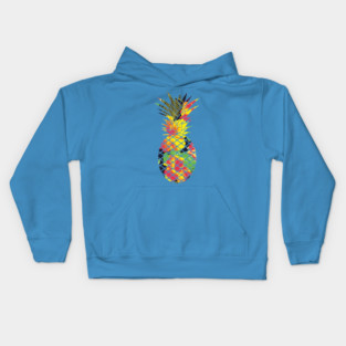 Tropical Pineapple Geometric Floral Kids Hoodie