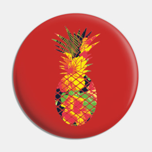 Tropical Pineapple Geometric Floral Pin