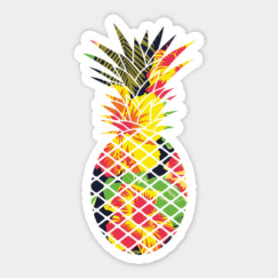 Tropical Pineapple Geometric Floral Sticker