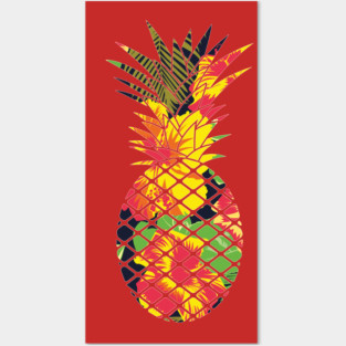Tropical Pineapple Geometric Floral Posters and Art