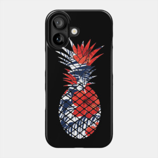 Tropical Floral Geometric Pineapple Red Blue Phone Case