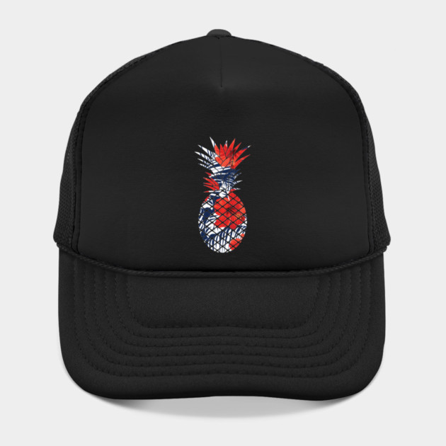 Tropical Floral Geometric Pineapple Red Blue by logiamerch