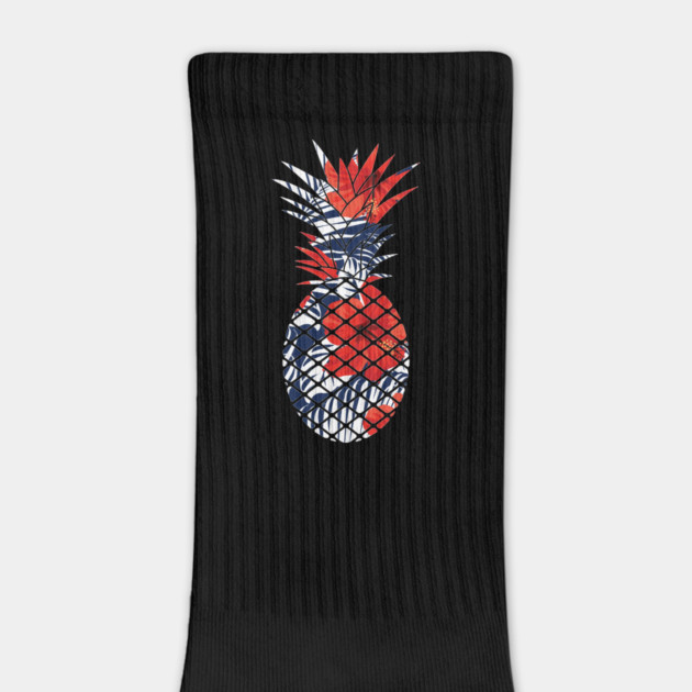 Tropical Floral Geometric Pineapple Red Blue by logiamerch