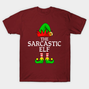 Matching Christmas pajamas sarcastic elf T-Shirt