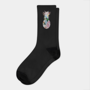 Tropical geometric Floral Bird Pineapple Socks