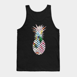 Tropical geometric Floral Bird Pineapple Tank Top