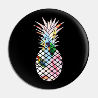 Tropical geometric Floral Bird Pineapple Pin