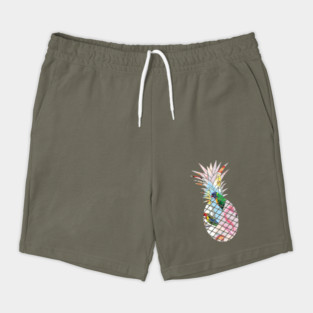 Tropical geometric Floral Bird Pineapple Shorts