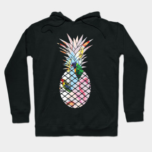 Tropical geometric Floral Bird Pineapple Hoodie