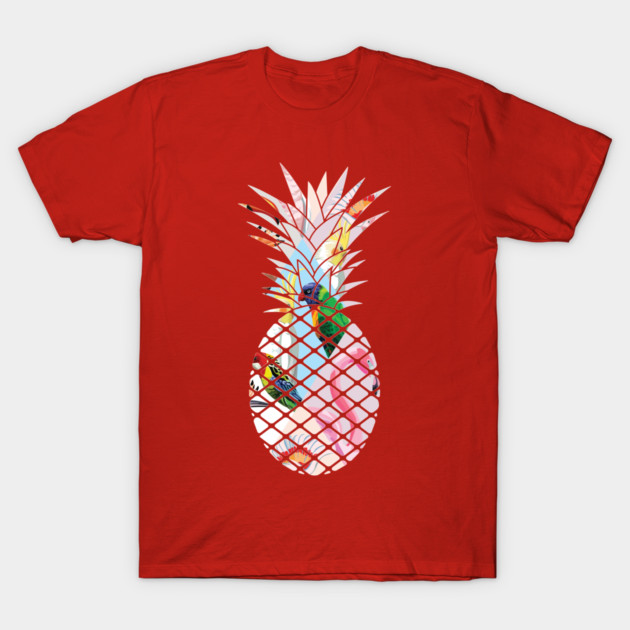 Tropical geometric Floral Bird Pineapple T-Shirt by logiamerch