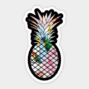 Tropical geometric Floral Bird Pineapple Sticker