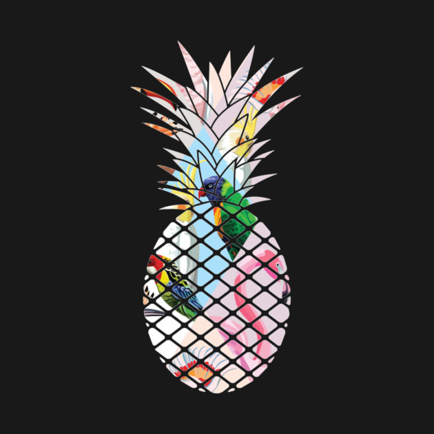 Tropical geometric Floral Bird Pineapple by logiamerch