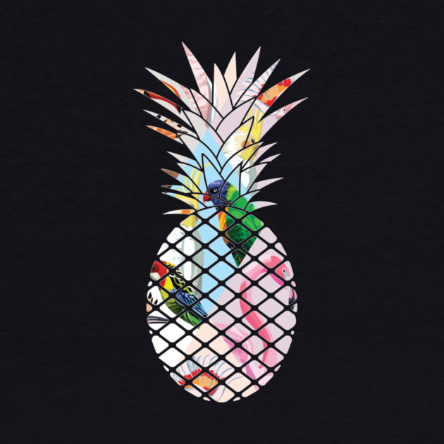 Tropical geometric Floral Bird Pineapple by logiamerch