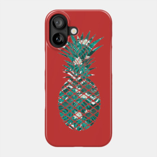 Blue Tropical Floral Geometric Pineapple Phone Case