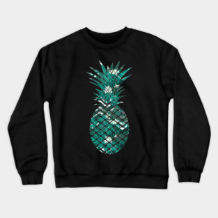 Blue Tropical Floral Geometric Pineapple Crewneck Sweatshirt