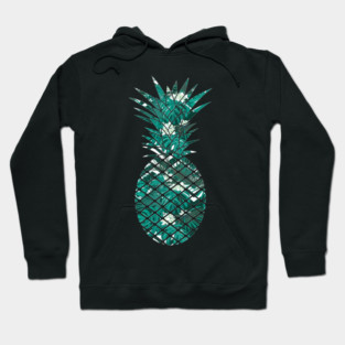 Blue Tropical Floral Geometric Pineapple Hoodie