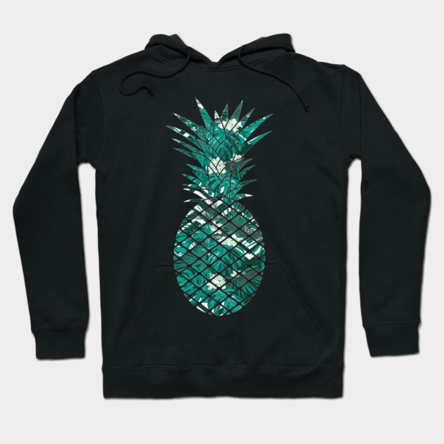 Blue Tropical Floral Geometric Pineapple Hoodie by logiamerch