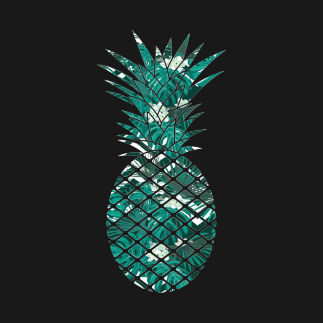 Blue Tropical Floral Geometric Pineapple by logiamerch