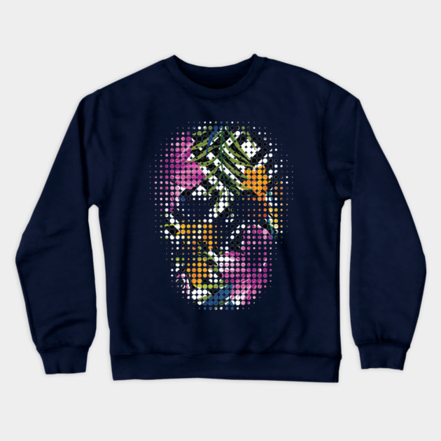 Tropical Skull Dots Crewneck Sweatshirt by logiamerch