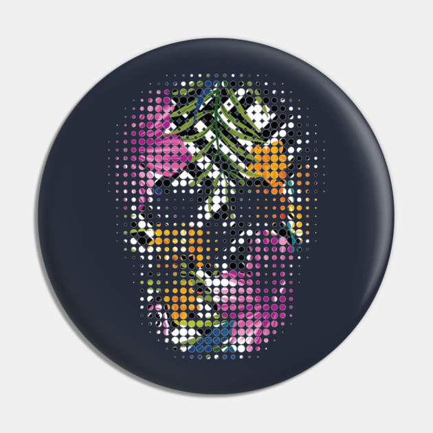 Tropical Skull Dots Pin by logiamerch