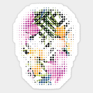 Tropical Skull Dots Sticker