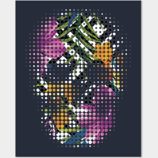 Tropical Skull Dots Posters and Art