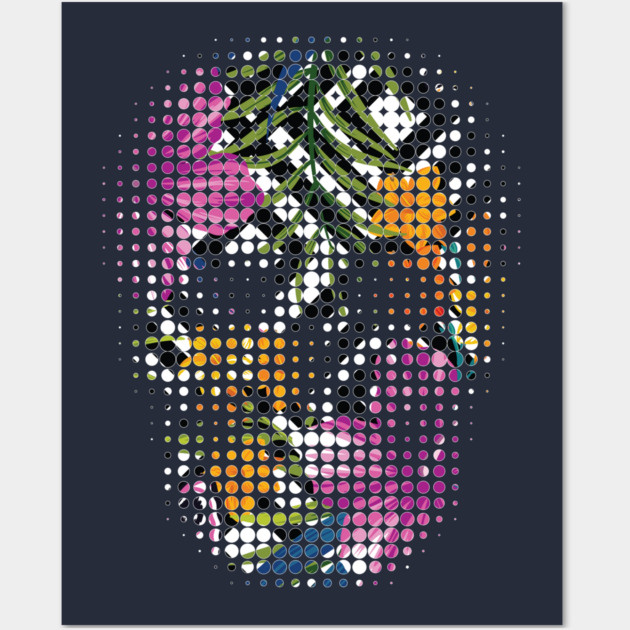 Tropical Skull Dots Wall Art by logiamerch