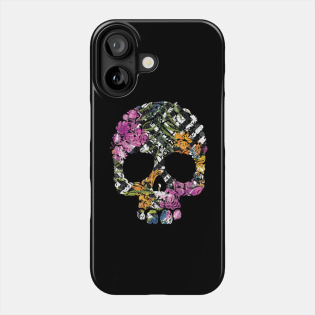 Tropical Floral Skull Phone Case by logiamerch