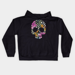 Tropical Floral Skull Kids Hoodie