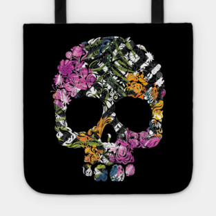 Tropical Floral Skull Tote
