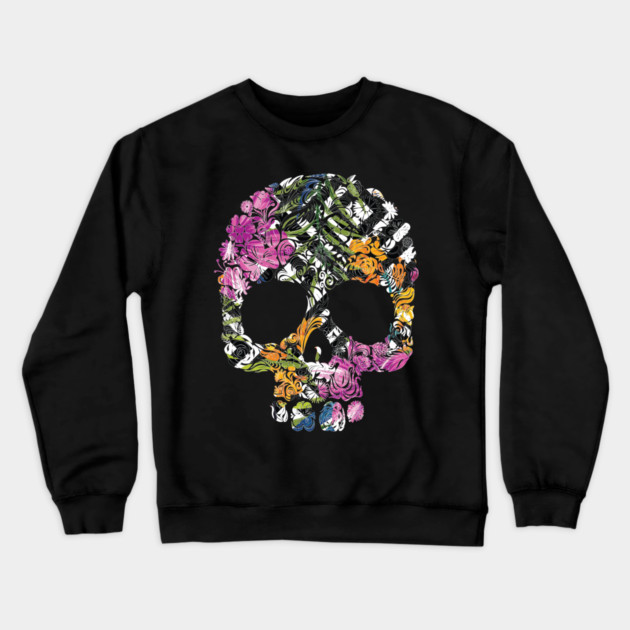 Tropical Floral Skull Crewneck Sweatshirt by logiamerch