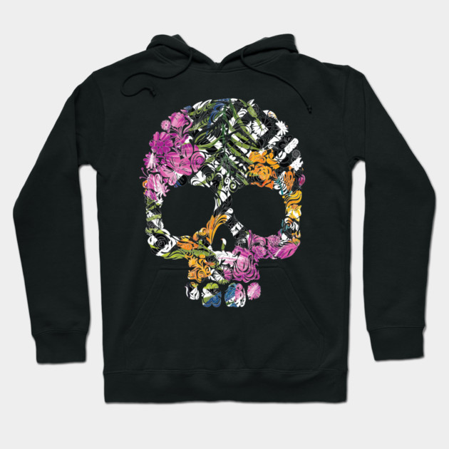 Tropical Floral Skull Hoodie by logiamerch