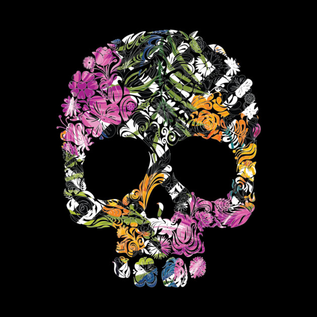 Tropical Floral Skull by logiamerch