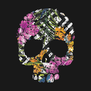 Tropical Floral Skull T-Shirt