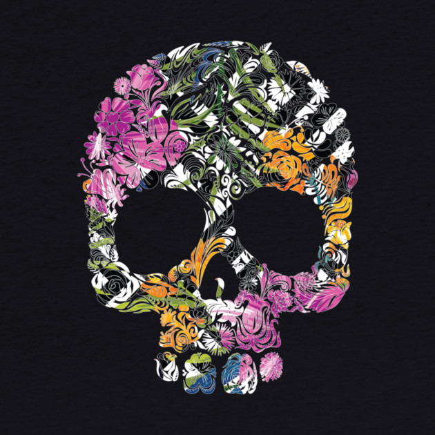 Tropical Floral Skull by logiamerch