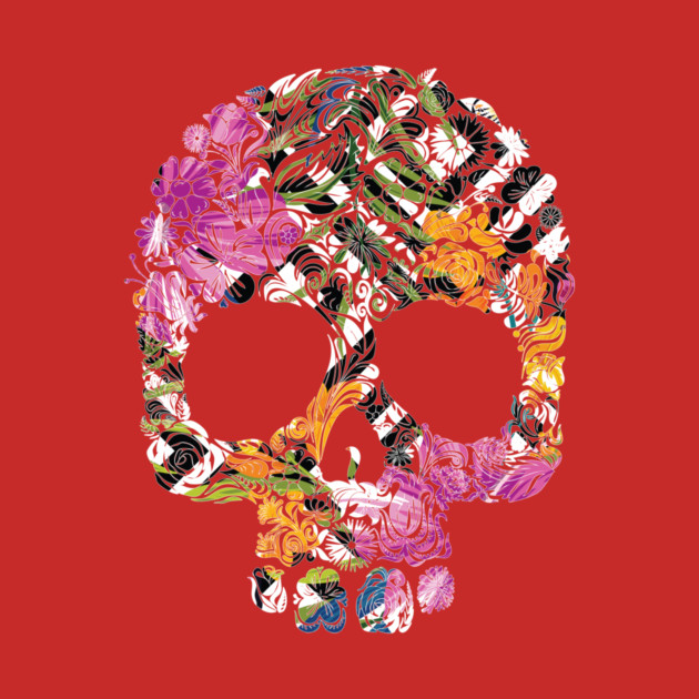 Tropical Floral Skull by logiamerch