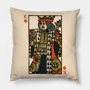 Original Standard Character of Playing Card King of Diamonds Pillow