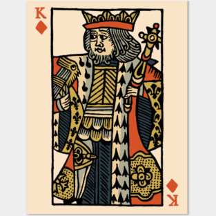 Original Standard Character of Playing Card King of Diamonds Posters and Art
