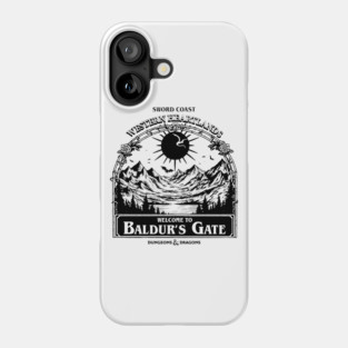Welcome to Baldur's gate Black and White Phone Case