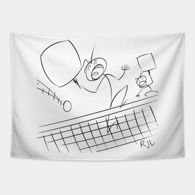 Pickleball Stick Tapestry by Rick714