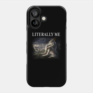 Sitting wolf shirt literally me funny meme tshirt grunge clothing aesthetic Emo Sigma silly animal mental health month Mentally Where Im At Phone Case