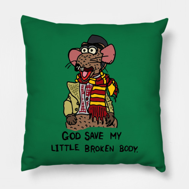 Muppet Christmas Carol - Rizzo's little broken body Pillow by JennyGreneIllustration