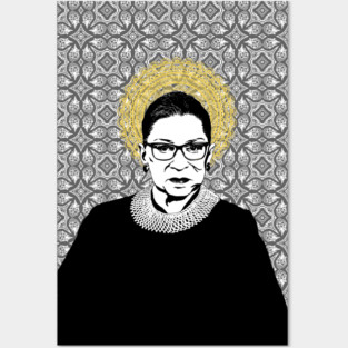 Ruth Bader Ginsburg Feminist Icon white Posters and Art