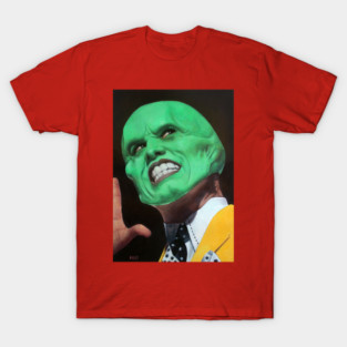 Portrait of Jim Carrey | The Mask | Jim Carrey Mask | Jim Carrey Art | Green | Painting By Tyler Tilley T-Shirt