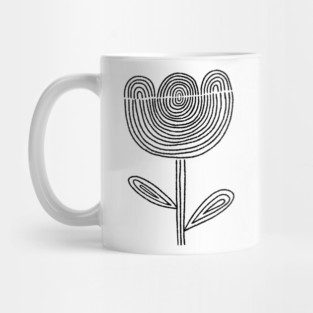 line art flower Mug